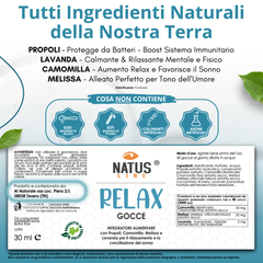 RELAX GOCCE - Integratore con Propoli, Camomilla, Melissa e Lavanda 30ml NATUSLINE