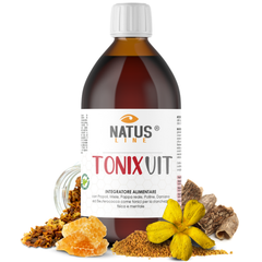 TONIXVIT energia naturale- Integratore con Miele, Propoli, Pappa Reale, Polline e Damiana - 500ml NATUSLINE