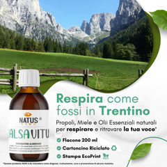 BALSAVIT - Sciroppo Balsamico con Miele, Propoli, Eucalipto e Pino Mugo 200ml NATUSLINE