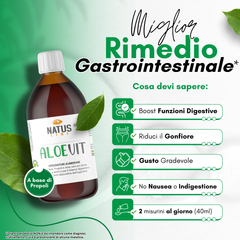 ALOEVIT - Digerente e Depurativo - Integratore Alimentare con Miele, Propoli e Aloe Vera - 500ml NATUSLINE