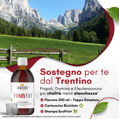 TONIXVIT energia naturale- Integratore con Miele, Propoli, Pappa Reale, Polline e Damiana - 500ml NATUSLINE