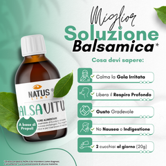 BALSAVIT - Sciroppo Balsamico con Miele, Propoli, Eucalipto e Pino Mugo 200ml NATUSLINE