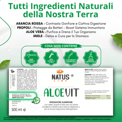 ALOEVIT - Digerente e Depurativo - Integratore Alimentare con Miele, Propoli e Aloe Vera - 500ml NATUSLINE
